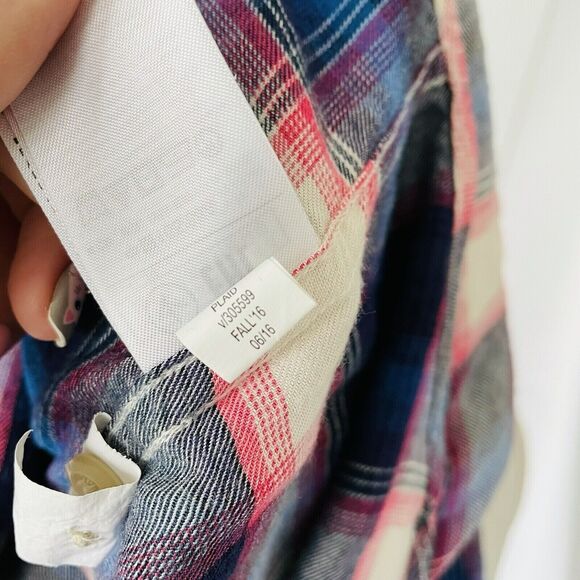 Gap Pendleton Flannel Shirt Boyfriend Fit Button Down Pink Blue Comfy Size Small - Picture 10 of 12